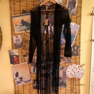 RAGA Black Fringed Cardigan